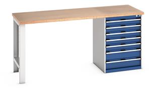 Bott Bench 2000x750x940mm high 7 Drawer Cabinet with MPX Top 940mm High Benches 41004121.11v Gentian Blue (RAL5010) 41004121.24v Crimson Red (RAL3004) 41004121.19v Dark Grey (RAL7016) 41004121.16v Light Grey (RAL7035) 41004121.RAL Bespoke colour £ extra